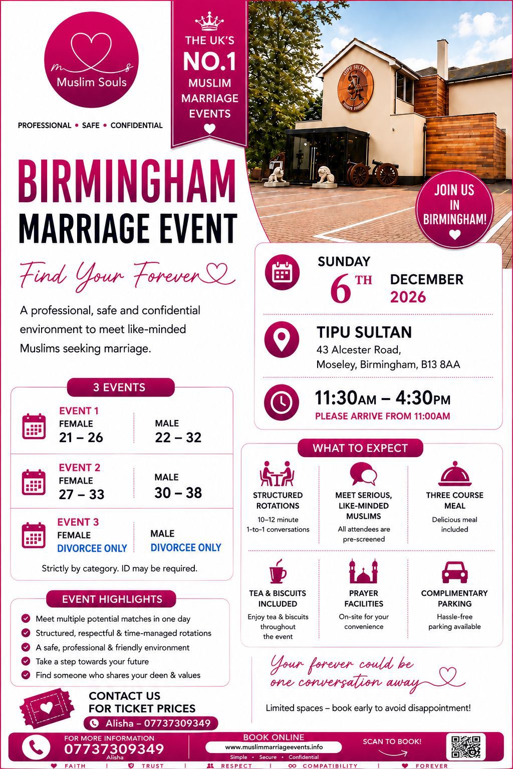 Muslim Marriage Events Birmingham - 3 Groups | 6th December 2026