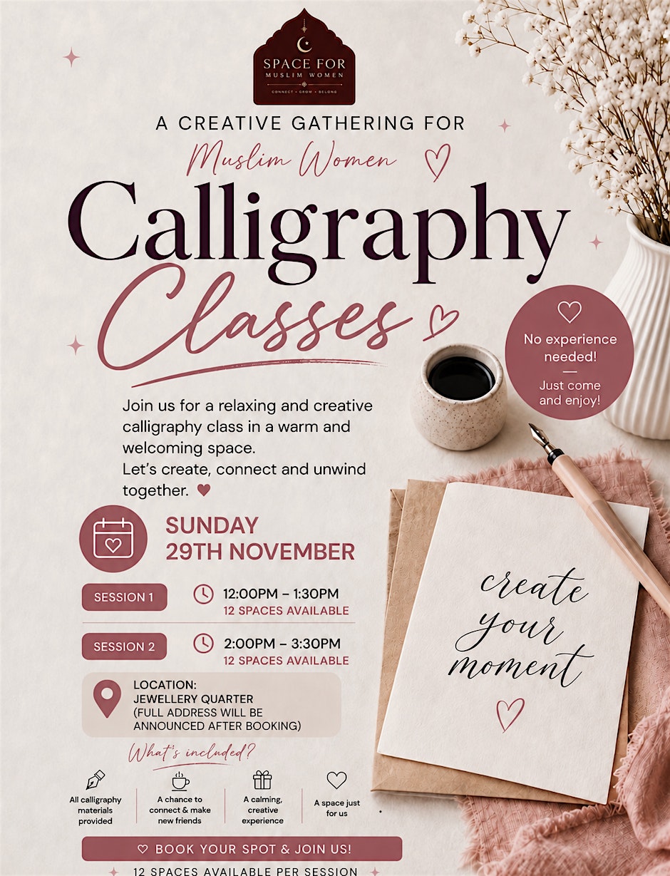 Calligraphy & Sisterhood: meet, create & make new friends