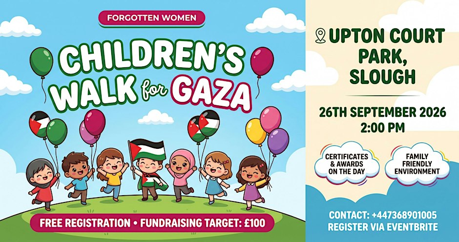 Children’s Walk for Gaza in Slough Upton Court Park